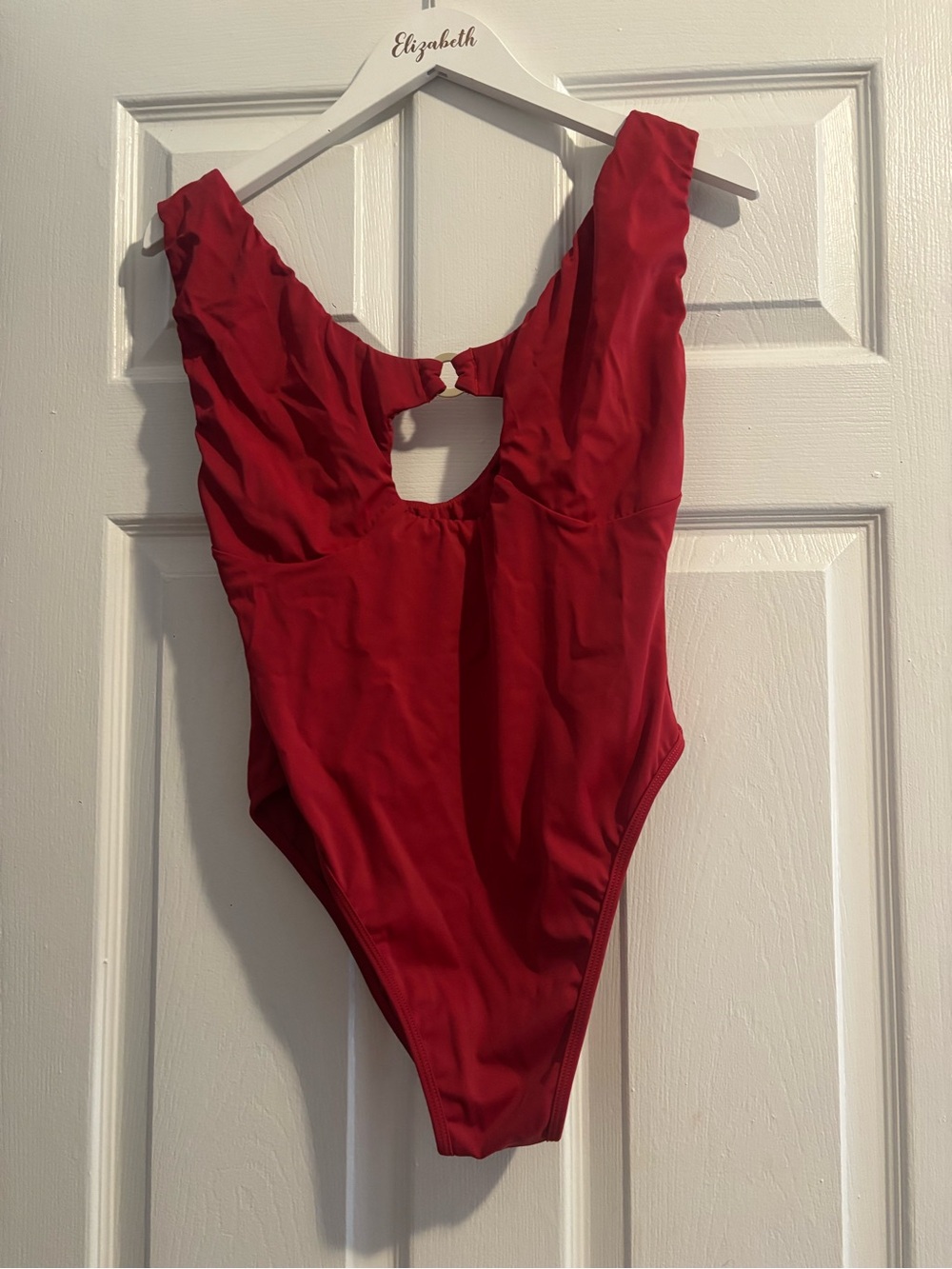Red One-Piece Swimsuit - Classic Solid Swimwear